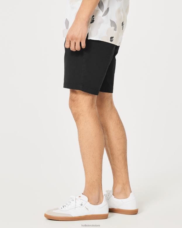 Bottoms Hollister Men Flat-Front Twill Shorts 9\\ 488201172 Black